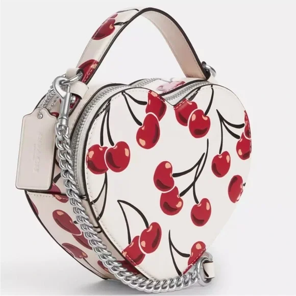 Coach NWT heart Crossbody bag with cherry print - Picture 3 of 11
